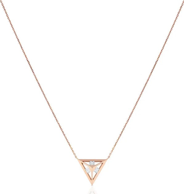 Monogram pendant necklace with Princess cut diamonds