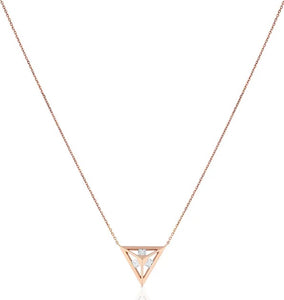 Monogram pendant necklace with Princess cut diamonds