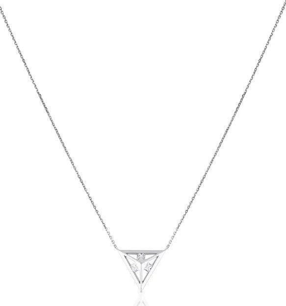 Monogram pendant necklace with Princess cut diamonds