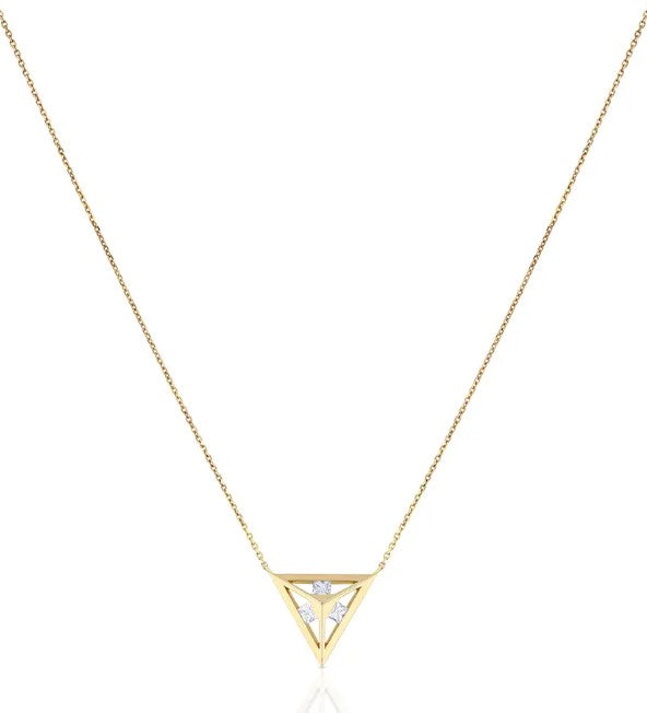 Monogram pendant necklace with Princess cut diamonds